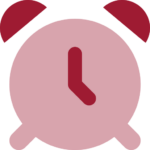 red icon of alarm clock
