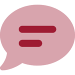 red icon of speech bubble